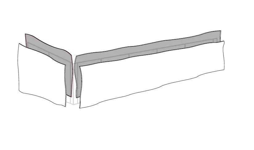 Exploded view of the fabrics for the Schleswig-Holstein exhibition stand