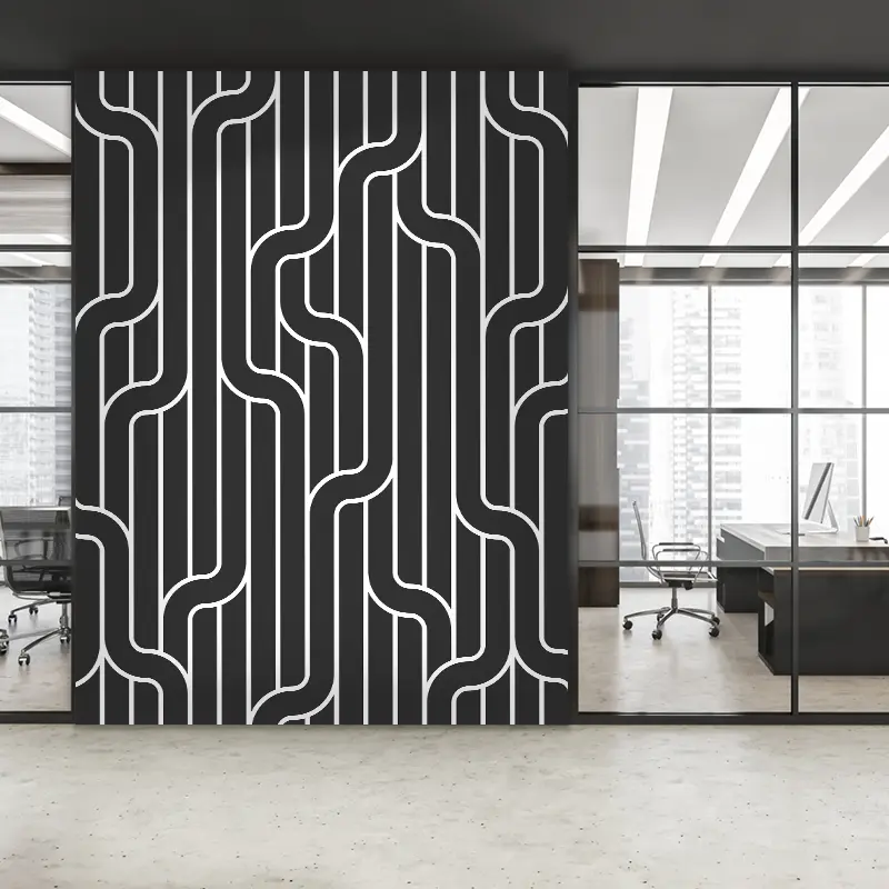 CCS Acoustic Frame als Schallisolierung zwischen Glasflächen in einem Bürogebäude