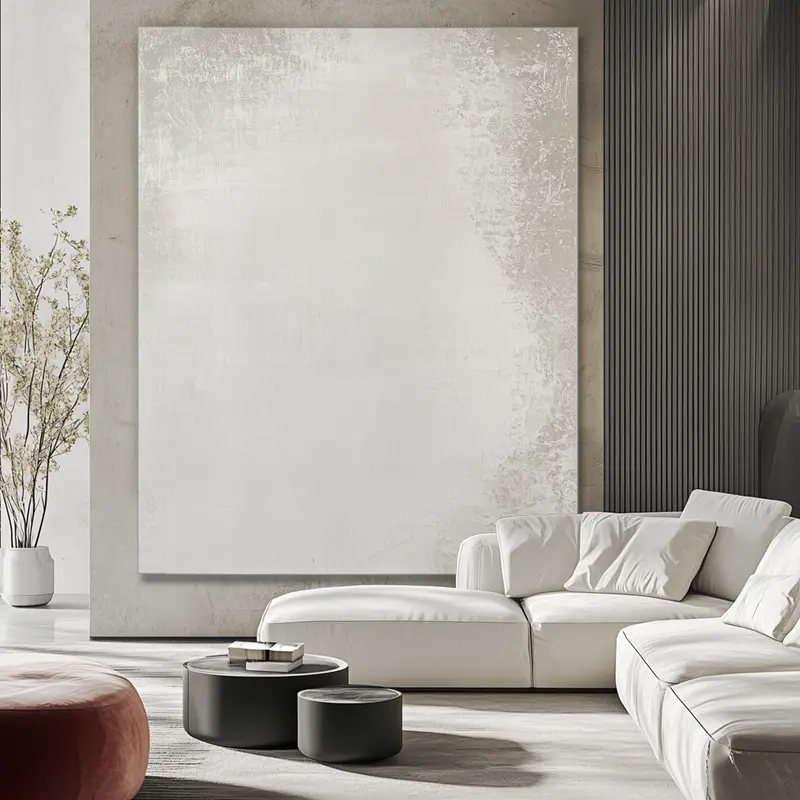 Textilspannrahmen als Wandbild in einem Wohnbereich