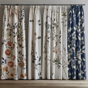 Individuell bedruckte Vorhänge mit floralen Motiven