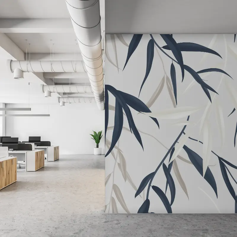 Vollflächige Wandbespannung in einem Bürogebäude