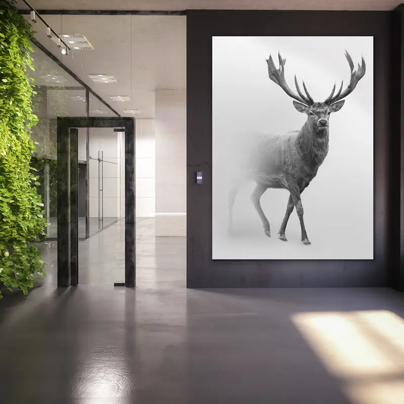 Wandbild mit individuellem Textildruck in einem Eingangsbereich