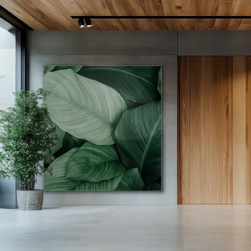 Wandbild mit individuellem Textildruck in einem Flur