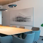CCS Akustik Wandbild mit einem architektonischen Motiv in einem Besprechungsraum