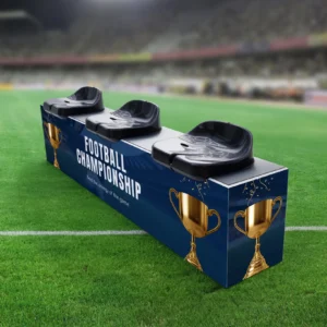 Stadionbank aus CCS Textilspannrahmen mit individuellem Motiv